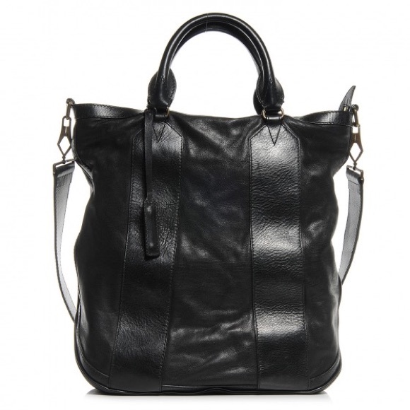 NWT BURBERRY Vintage Washed Leather Medium Bonington Tote Black - Picture 1 of 11
